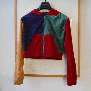 Cute 90s Skater Inspired Romwe Zip Up Crop Top Hoodie Size M US 6 EUR 38